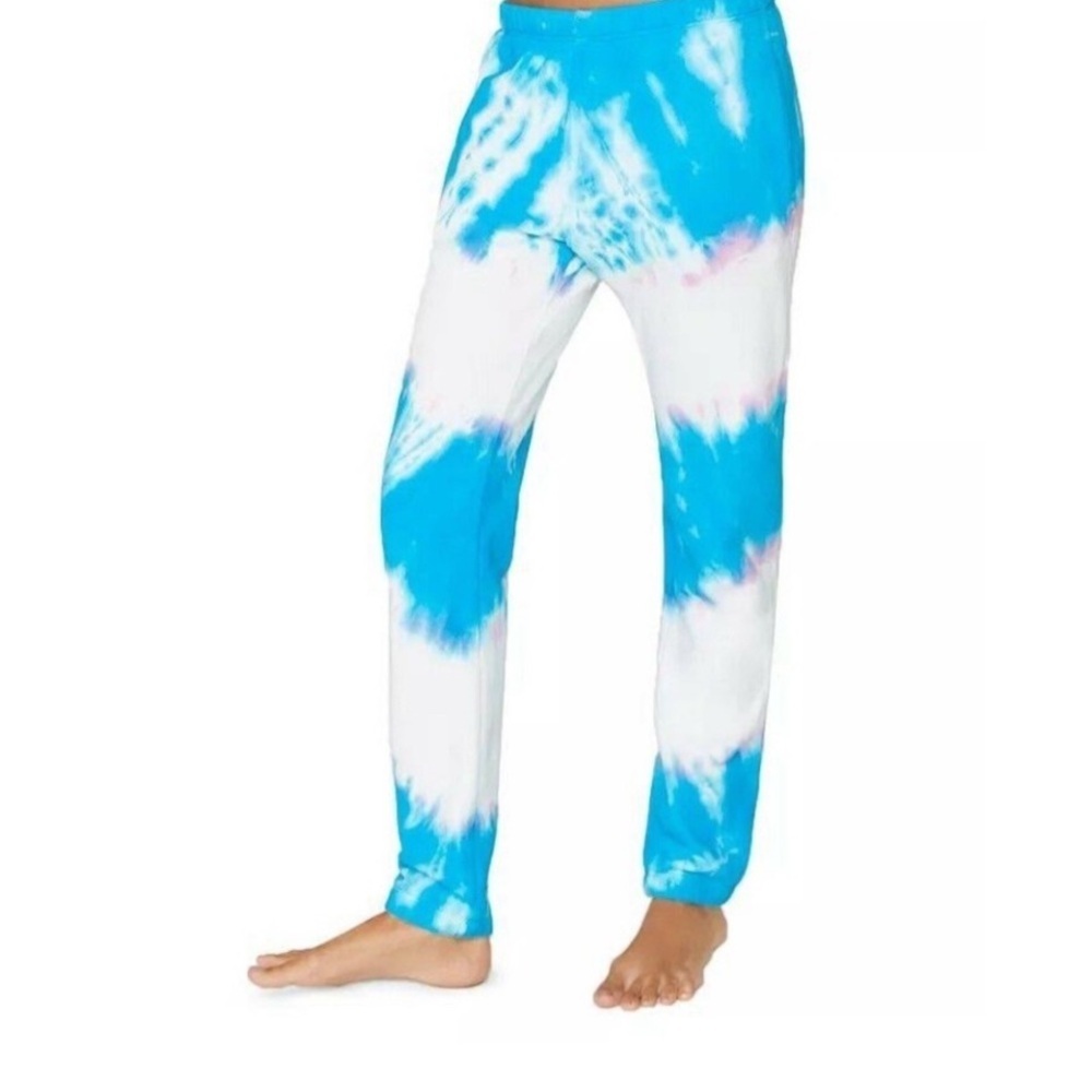 Spiritual Gangster Rainbow Perfect Sweats Joggers Blue/White Tie-Dye. Small. - Picture 2 of 13
